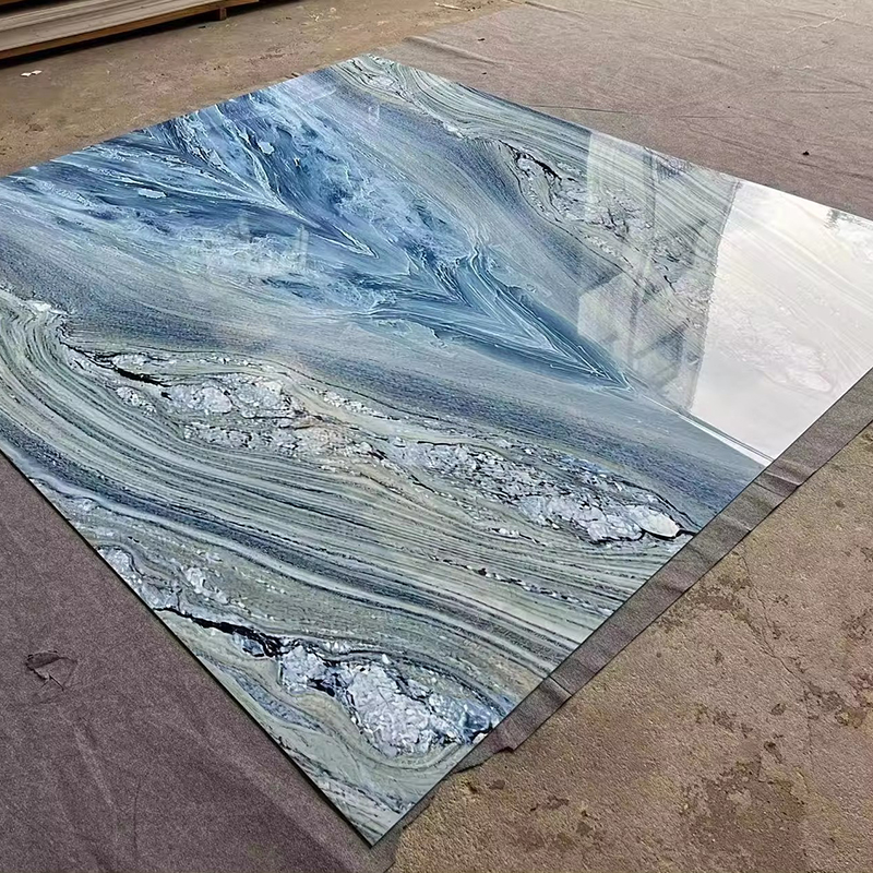 1220*2440mm Thickness 3mm Decoration Wall Panel 3D Waterproof High Glossy UV Coating PVC Marble Sheet